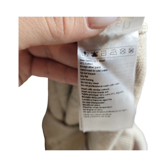 Ba&sh Mathis Short Sleeve Wool Sweater in Beige Size: XS - Picture 5 of 5